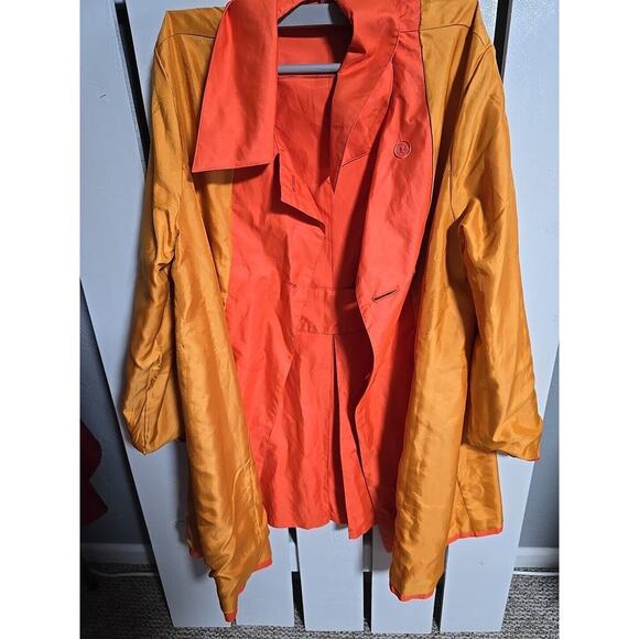 Twiggy London VTG Chic Rain Coat XL Bold Orange Retro Mod 60's Style Trench - Picture 10 of 15